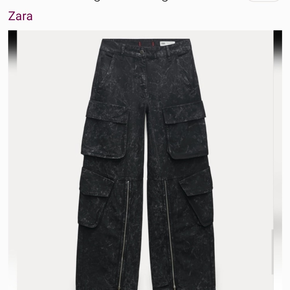 Zara wide-leg cargo jean/pant